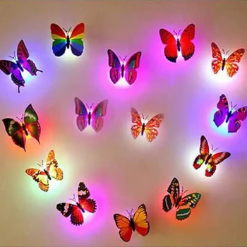 Christmas Decoration Light Up Butterfly Cheap Pretty 3d Led Butterfly Night Light Ceiling For Bedroom Living Room