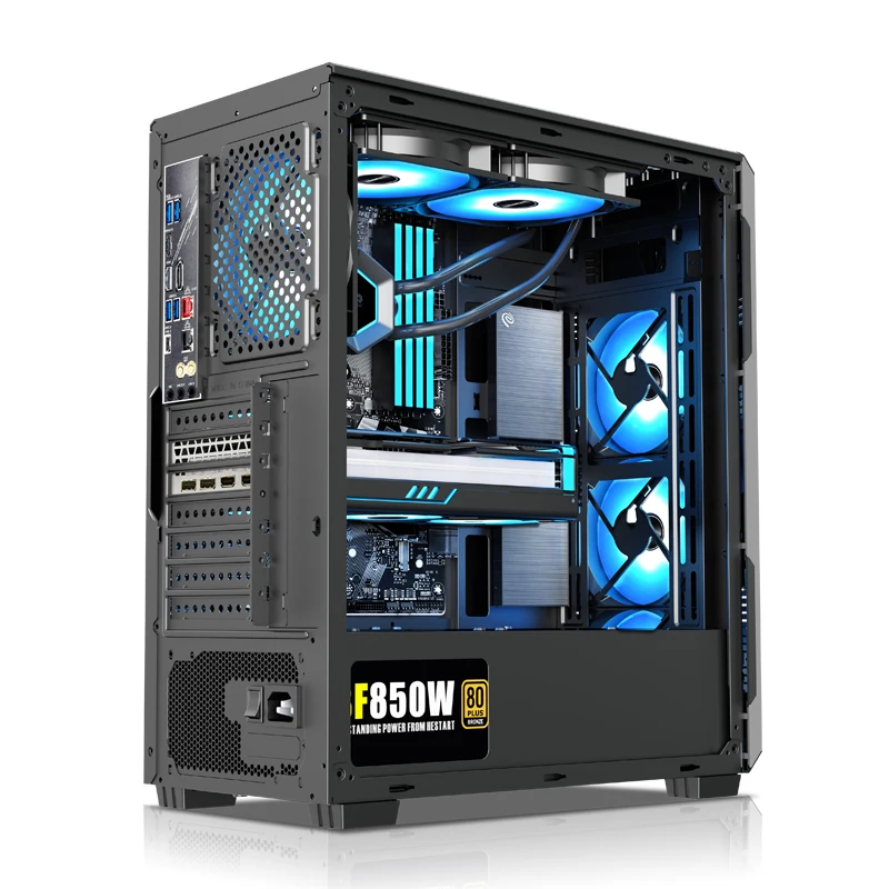 Factory Oem Custom Atx Tower Gaming Computer Pc Case With Side Tempered Glass Rgb Gaming Computer Cases