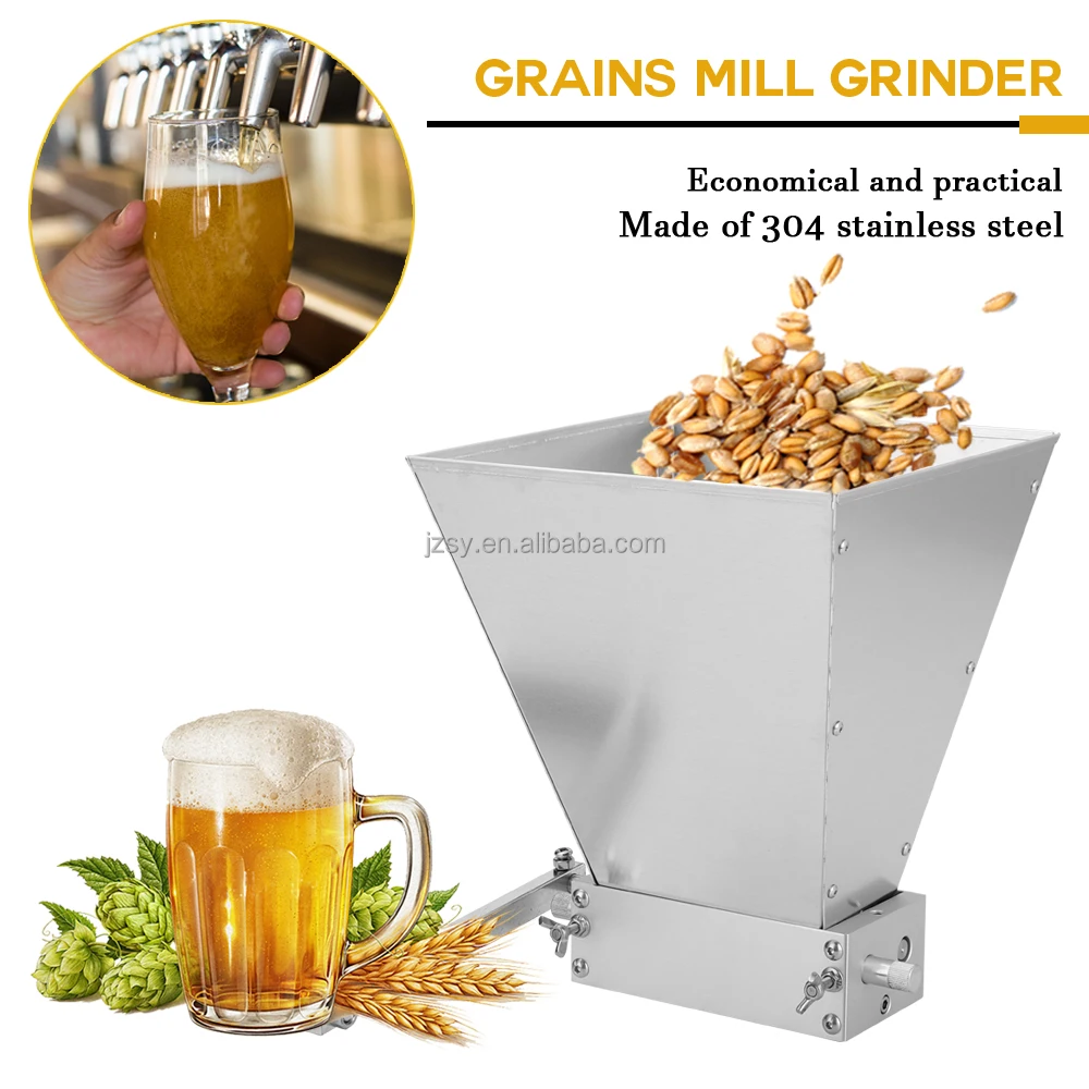 Moulin à orge en acier inoxydable, 2 rouleaux, brassage à domicile, broyeur de Malt, moulin de grains de poudre pour brassage de bière à domicile, outils manuels Moulin à orge en acier inoxydable, 2 rouleaux, brassage à domicile, broyeur de Malt, moulin de grains de poudre pour brassage de bière à domicile, outils manuels
