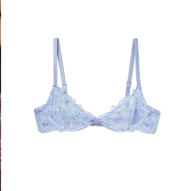 Sexy Bra And Brief Set Fashion Lingerie Embroidery See Through Women ...