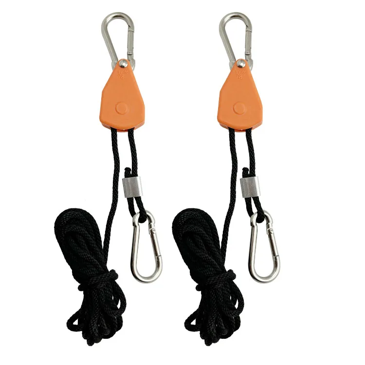 150LBS Orange Body Hydroponic Rope Ratchet Light Fixture Hanger Rope Ratchet with Aluminum Clip manufacture