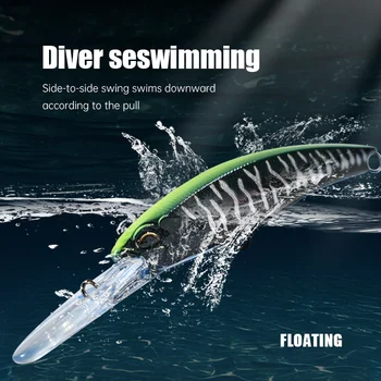 CHEERY New Design 12cm 24g Floating Minnow Fishing Lure Hard Bait Printed ABS Material for Mackerel and Bass – Minnow – view 4