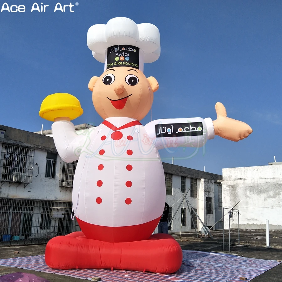 Cookout Inflatables Promotional Lighting Inflatable Mascot Cook Cartoon Model Chef Balloon ...
