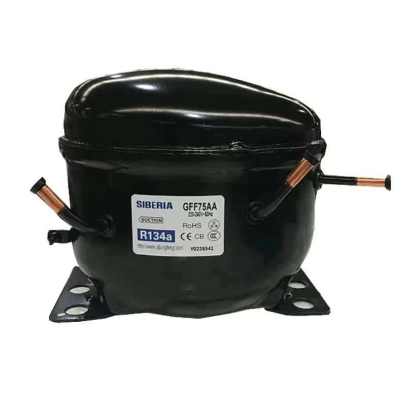 SIBERIA 1/4HP Efficient and Quiet Refrigeration Compressor for Refrigerators GFF75AA 220-240V/50Hz R134a 220W