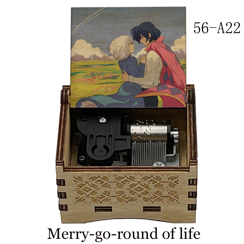 Sinzyo Carillon In Legno Vintage Con Melodia Howl's Moving Castle – Merry Go Round Of Life, 18 Note, Movimento Sankyo, Dimensioni 7,2x5,5x2,9 Cm - 3