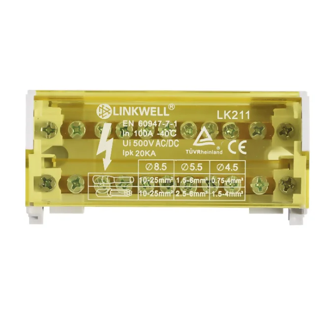 Electrical Screw Power Distribution Block 100a Connection Box Din Rail