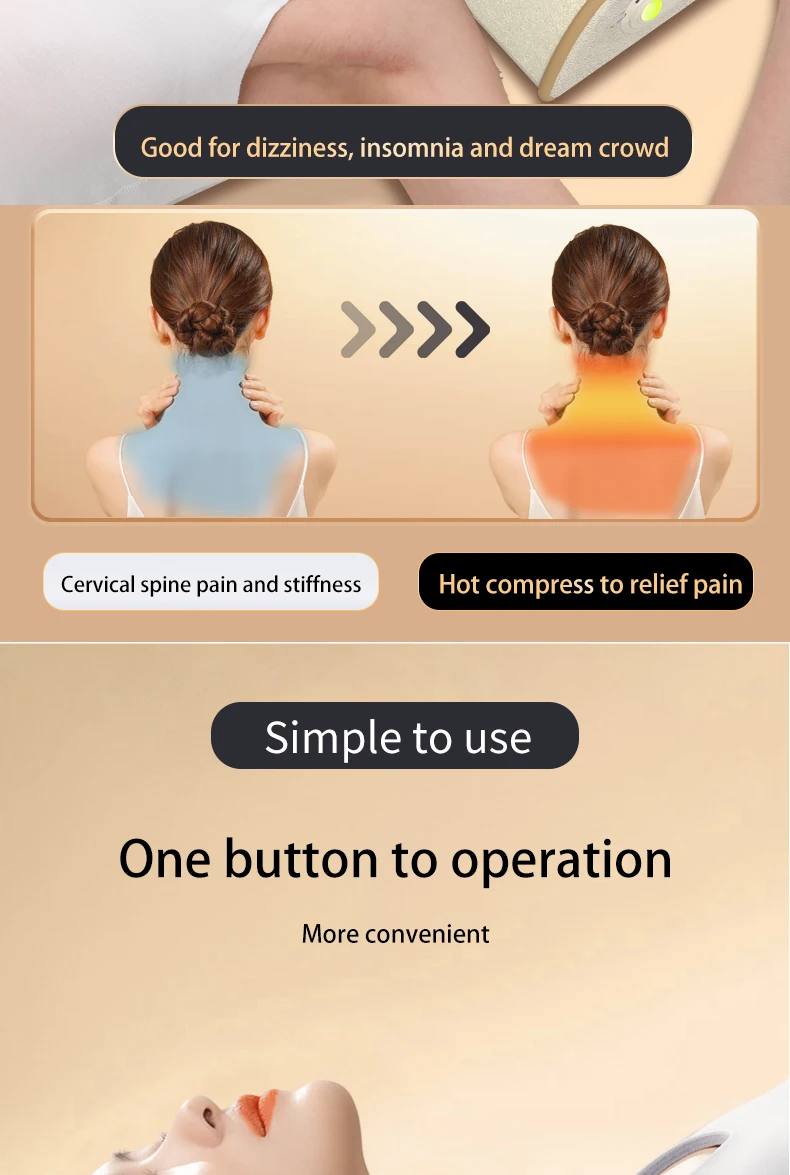 Electric Neck Massage Pillow Vibration Head Massage Pillow Cervical Spine Support Cushion