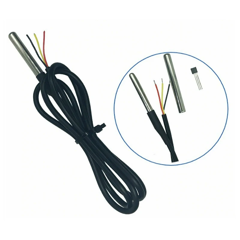 20 Pack DS18B20 Waterproof Digital Temperature Sensor Probe - 1M Cable Thermistor