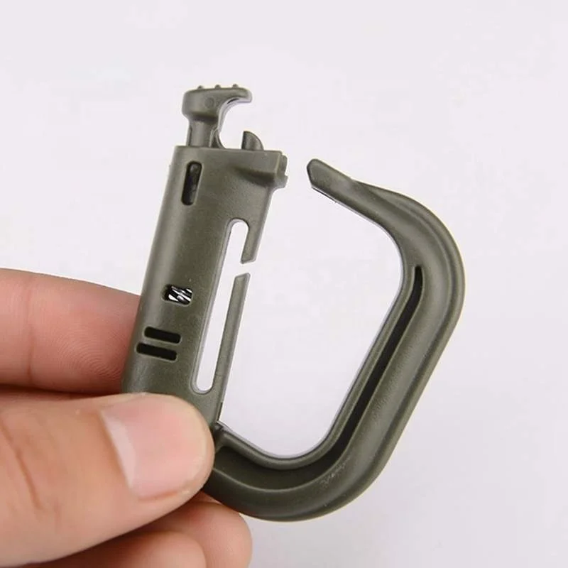 Attach Plasctic Shackle Carabiner D-Ring Clip Molle Webbing