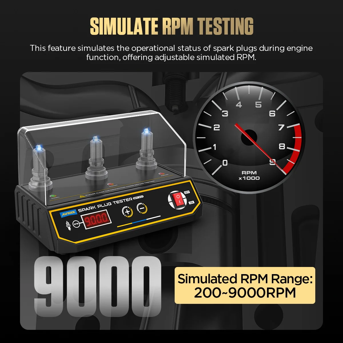 AUTOOL SPT301 Easy Carry Mini Tester Car Spark Plug Tester With Ignition Analyzer Diagnostic Auto Tool Detector