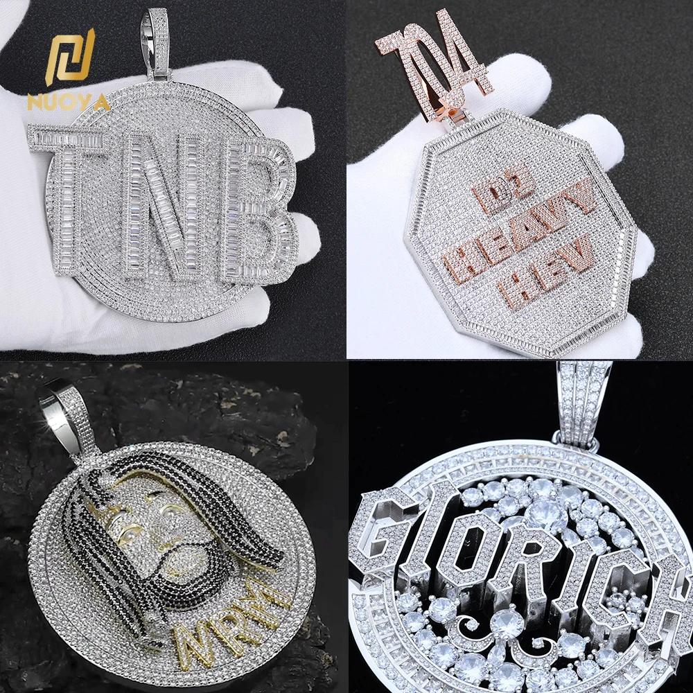 NUOYA アイスアウトペンダント ヒップホップジュエリー カスタムネーム