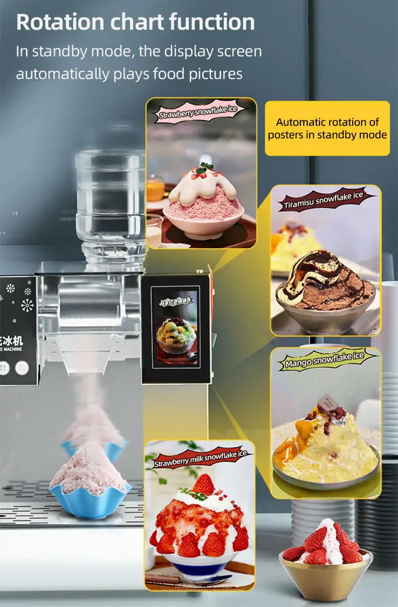 Bingsu Machine Ice Crusher Snow Flake Ice Machine Automatic Small