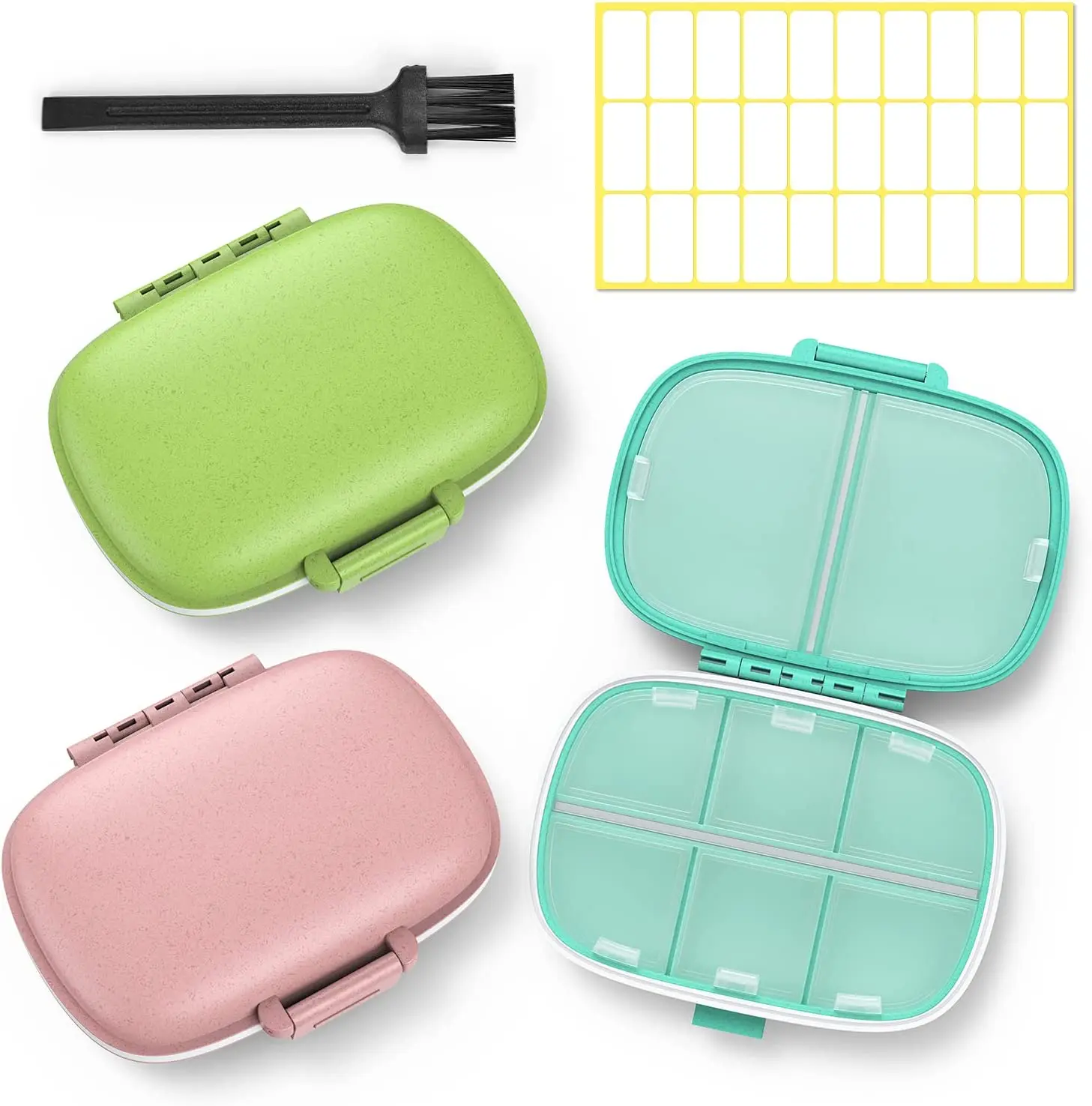Metal Moisture Proof Weekly Pill Organizer, Stackable Aluminum Alloy BPA Free Travel Hiking 7 Day Pill Box
