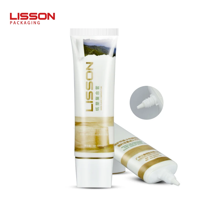 Eco Friendly 100ml Cosmetic Hand Cream Tube Kraft Paper Facial Cleanser Tube Packaging With Custom Printed