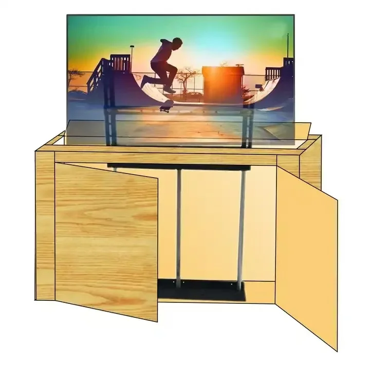 Sliding Tv Mount Swivel Motorized Tv Lift Cabinet Luxury Drop Down Motorized Bed Manual Modern Bamboo Floating
