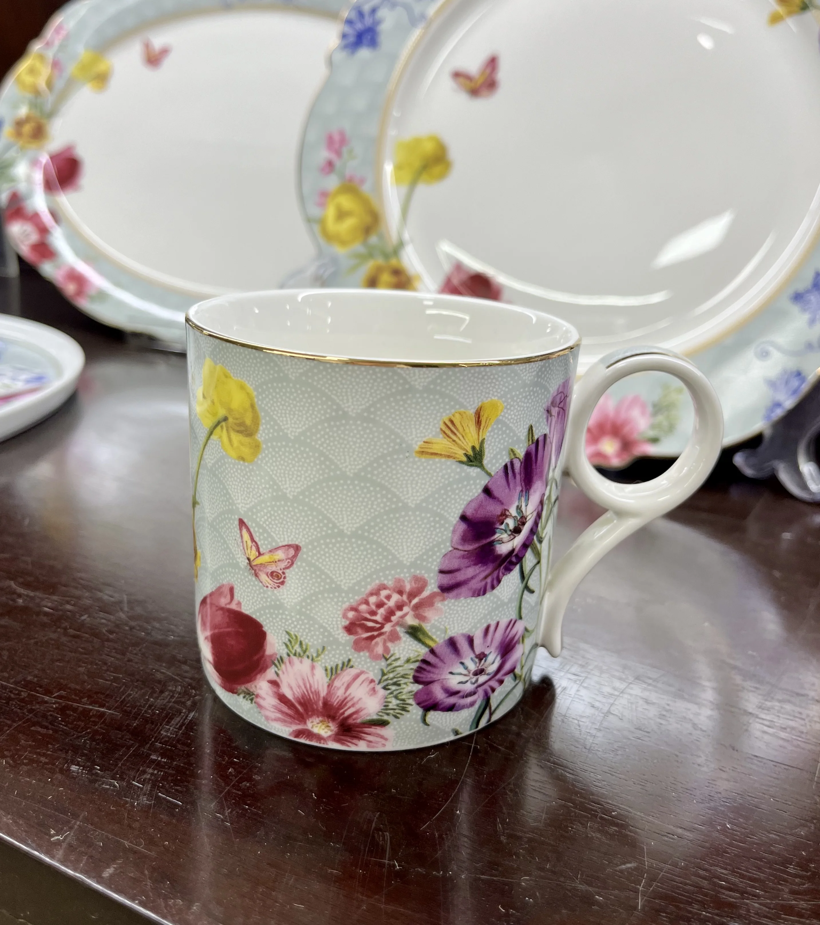 Premium Royal Floral Series Ceramic Porcelain Gift for Women Mug 380ml Coffee and Cappuccino Mug