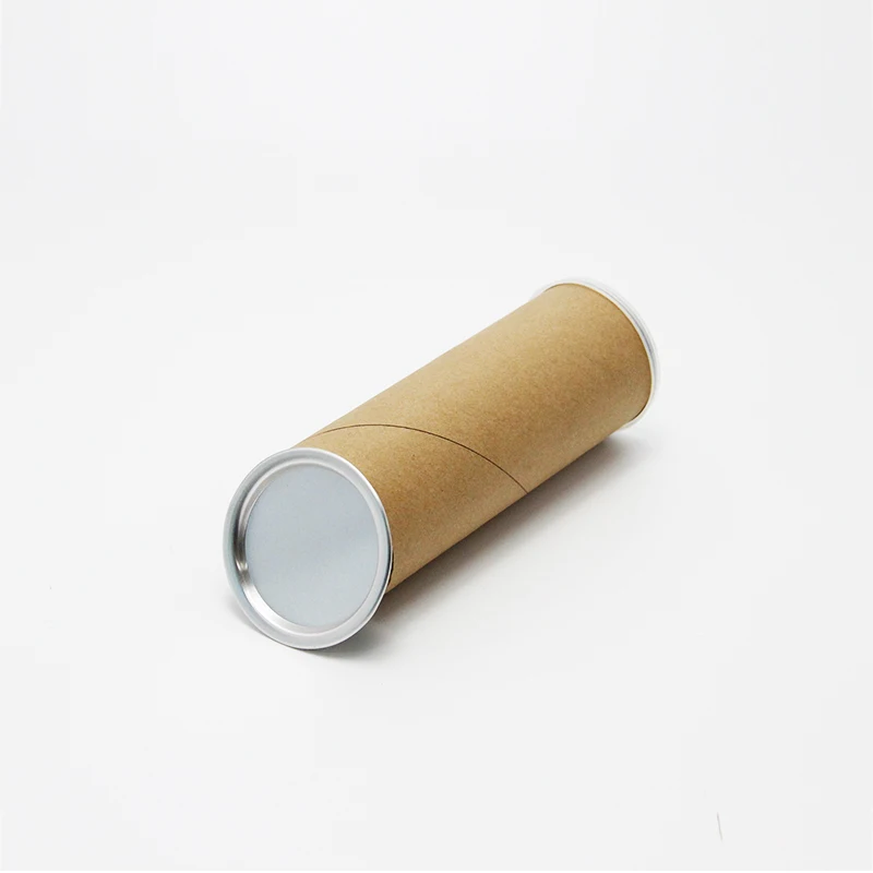 Recyclable Paper Tube Packaging Food Containers Jar with Aluminum Peel Off Easy Open Lid
