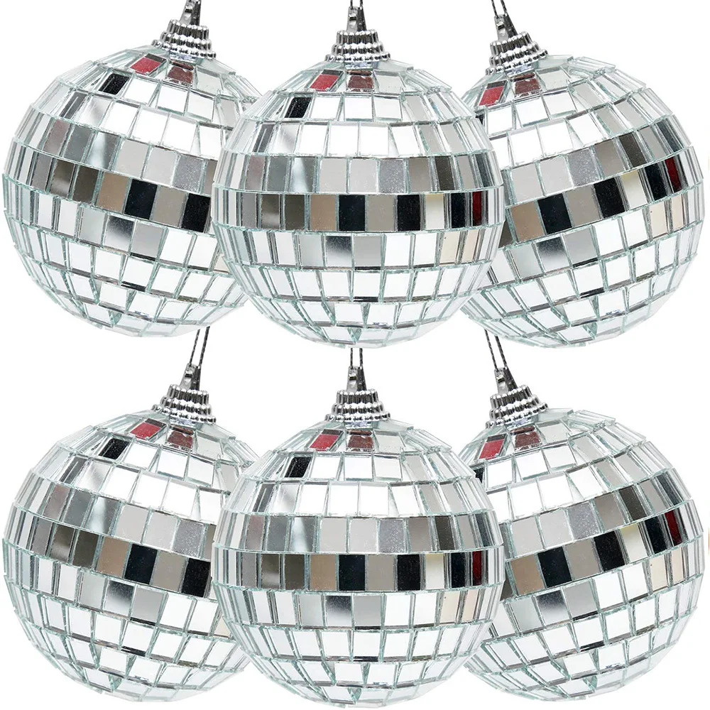 Shiny Disco Christmas ball hanging decorative ornaments mirror bar glass ball details