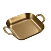 Assiette carrée profonde avec oreilles - Or rétro