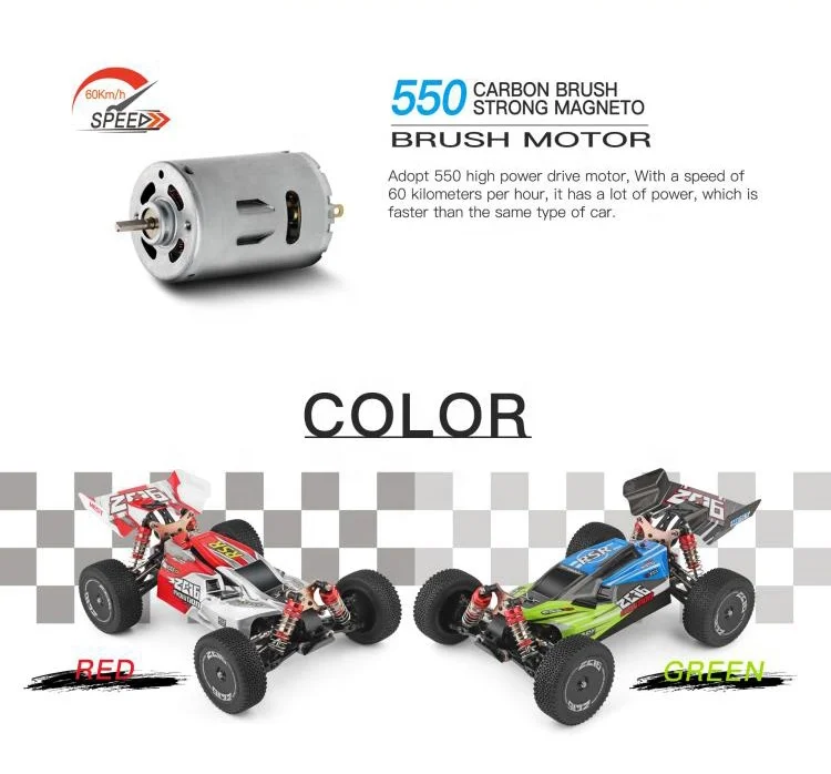 トイプー Wltoys 144001 Electric 4X4 RC Car Buggy Truck - 60KM Speed