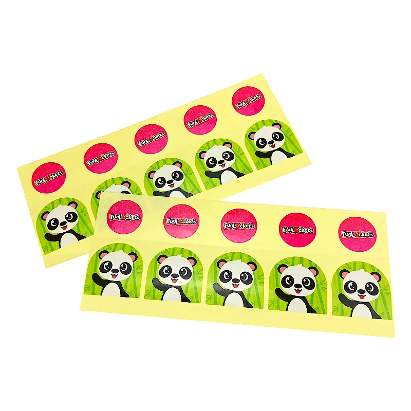 Custom Cute Panda Stickers Colorful Waterproof Cartoon Stickers Animal Vinyl  Self-Adhesive Labels for Decoration