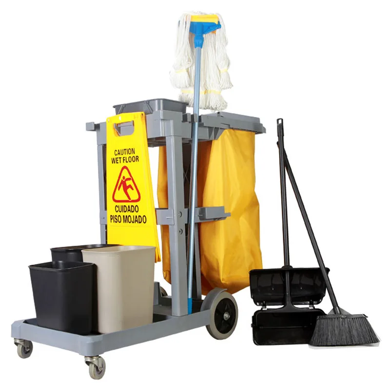 Multifunctional restaurant cleaning cart trolley