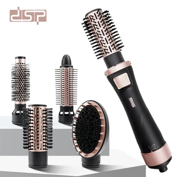 DSP New Design One-step Portable Electric 5 in 1 Hair Dryer Hair Straightener Rotating Hair Styler Hot Air Brush Comb Dryer
