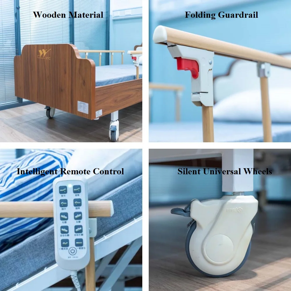 3 function home care wooden electric medical elderly patient bed-59