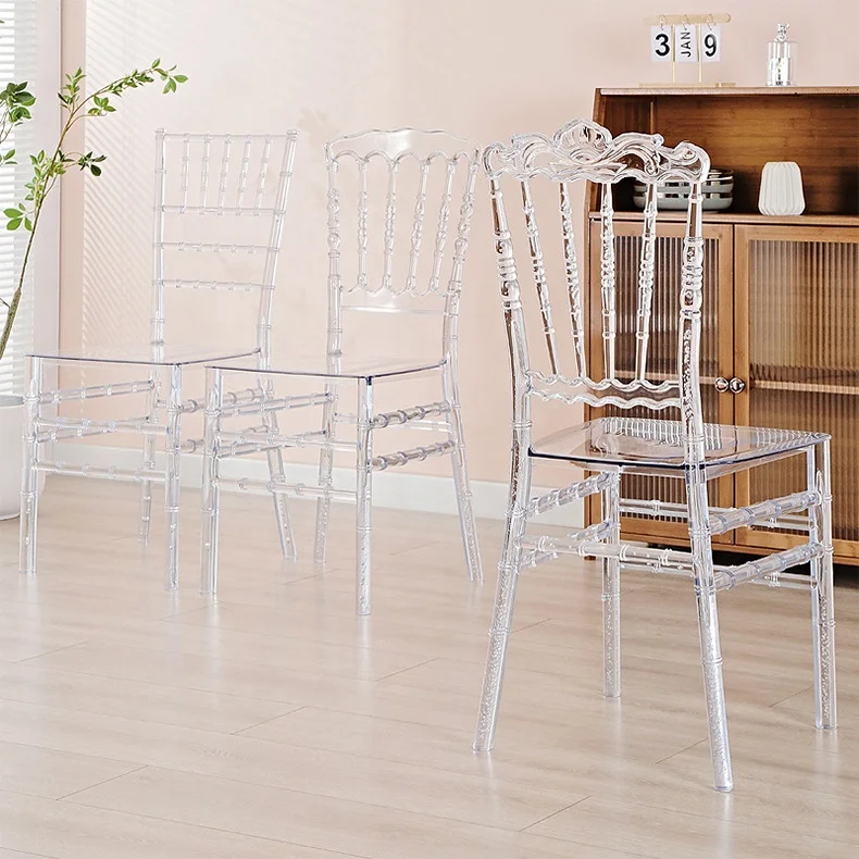 Dining Chairs Outdoors Nordic Luxury Modern Crystal Clear Acrylic Furniture  Dinning Room Restaurant Dining Plastic Chairs