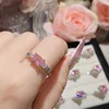 Anello 0402 - diamante rosa - aperto