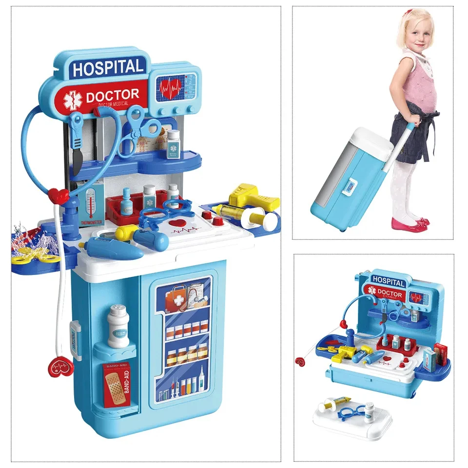 Детский развивающий Тяговый стержень высшего качества «сделай сам» ролевая игра операционная больница 3 в 1 чемодан набор врачей игрушка