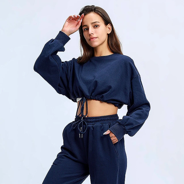 Wholesale Cropped Hoodie Woman Workout 
