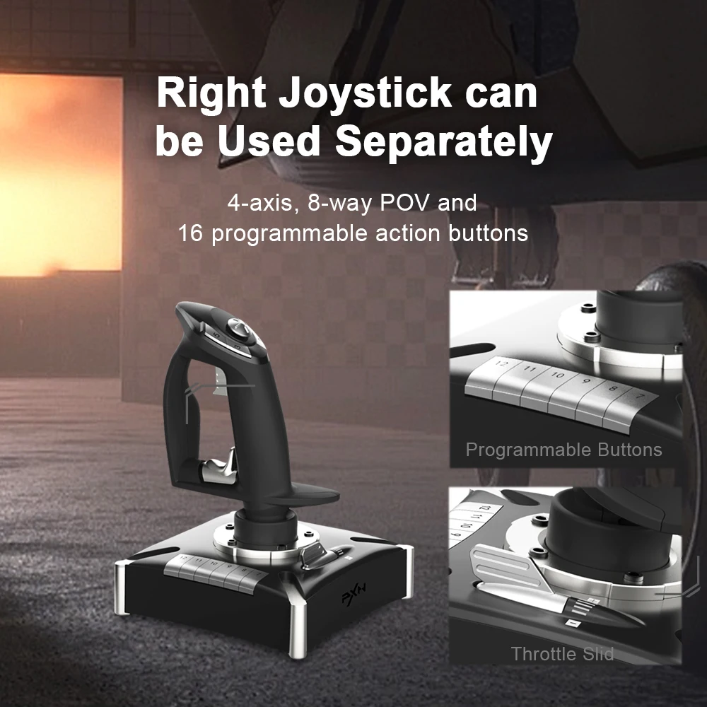 PXN 2119 Pro Gaming Flight Simulator Pc Joystick, Flight Controller for Pc, Ps4, xbox