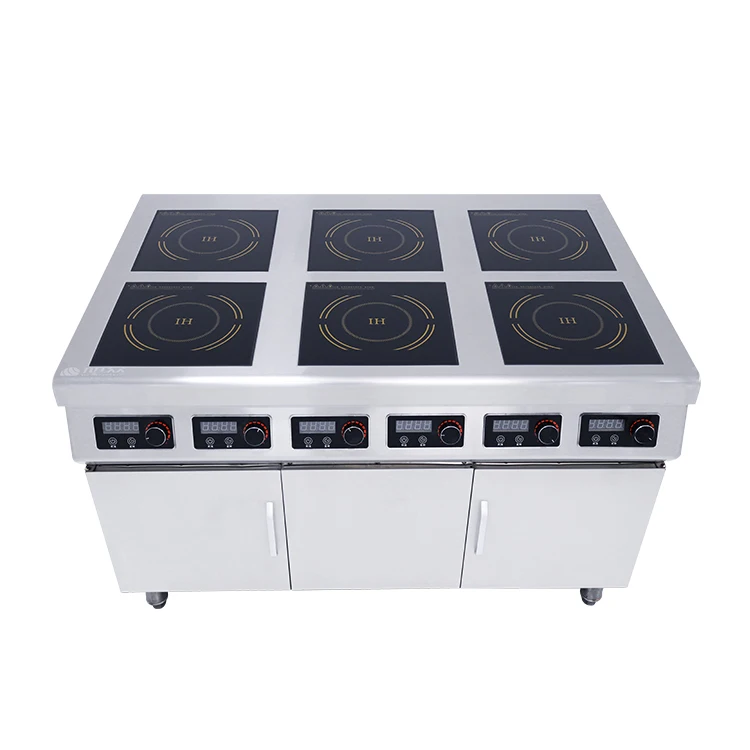 Commercial 3500w 6 Burners Plate Induction Cooker Stove With Cabinet Electric Cooktops Cooking Electric Stove Induction Cooker