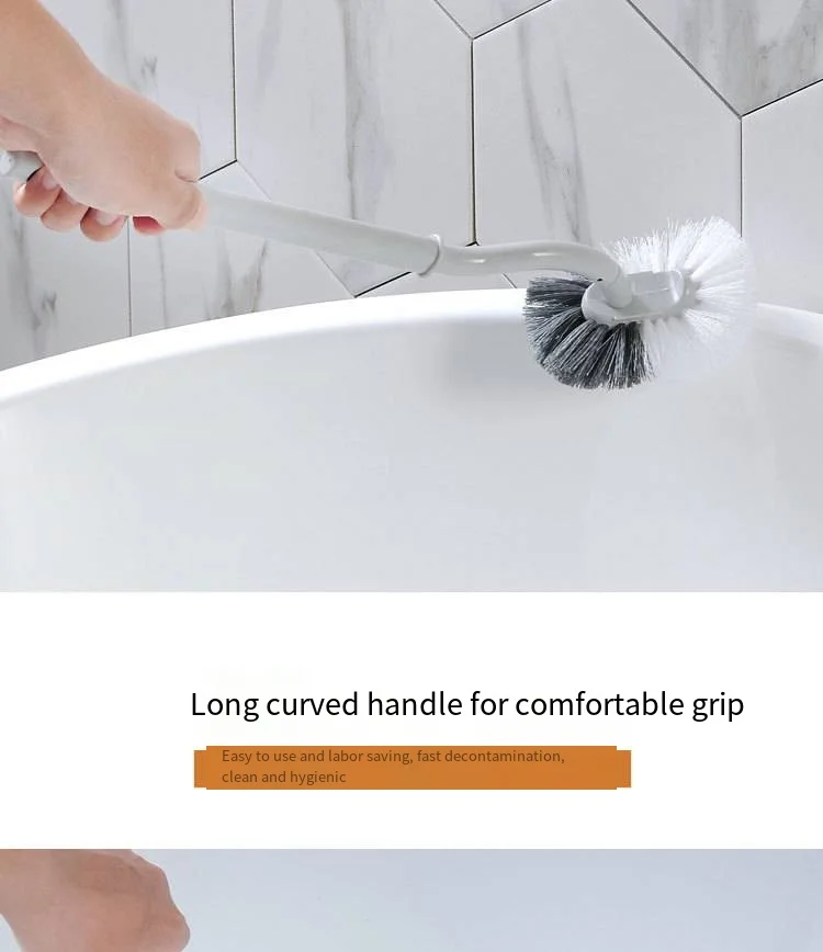 T Curved long handle toilet brush Creative toilet set no dead Angle soft hair cleaning Toilet brush factory