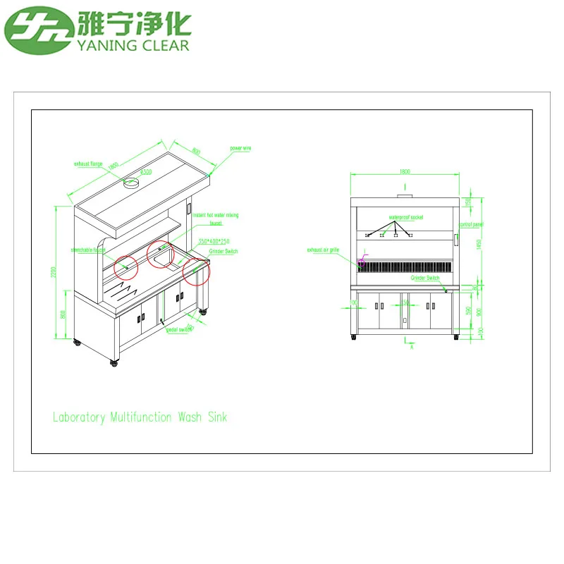 Лабораторная многофункциональная раковина Yaning из нержавеющей