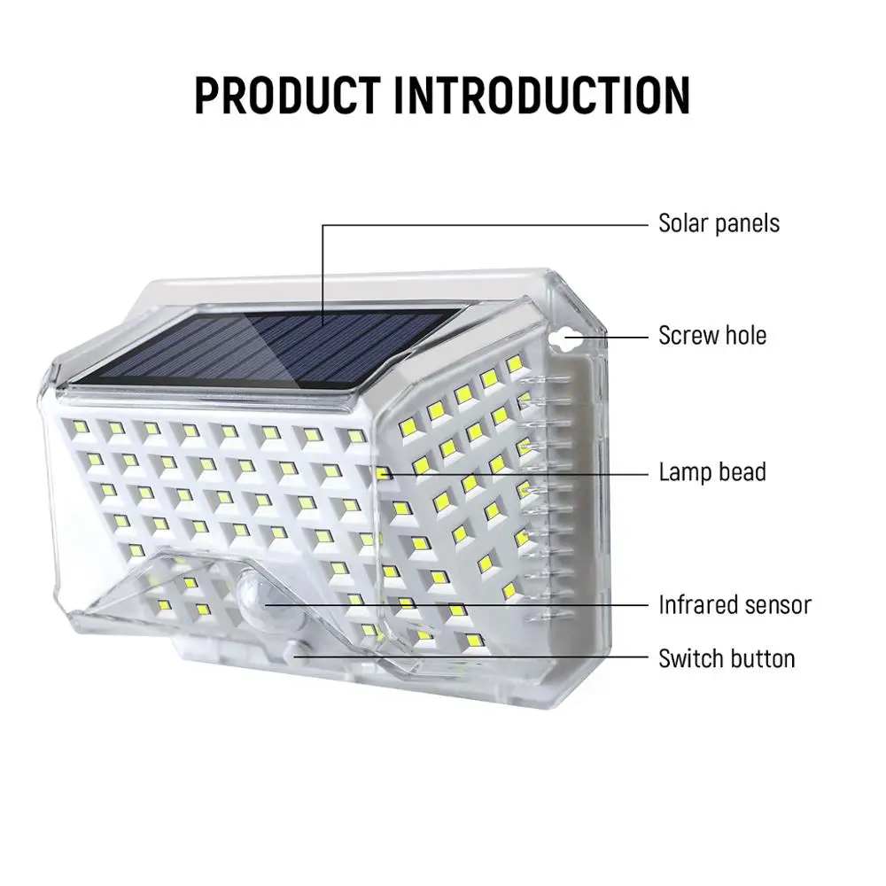 Energy Saving Waterproof 90 LED Solar Sensor Light Motion Sensor Wall Light Outdoor Garden