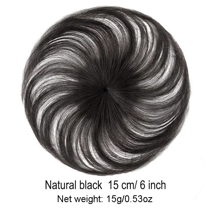 2 BB Clips 100 percent Human Hair Clip In Topper for Women 6 Inches Straight Style Hairpieces_voghion.com