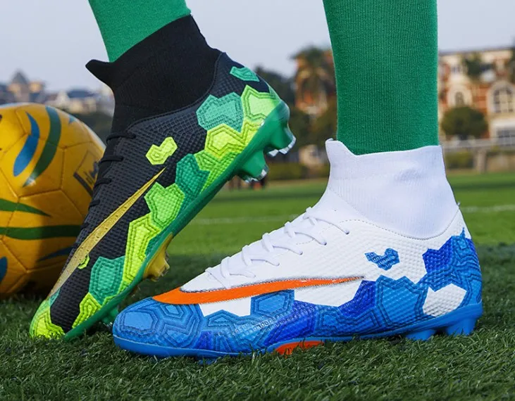 Профессиональная тренировочная футбольная обувь с высокой щиколоткой для детей и взрослых, спортивная обувь для бега