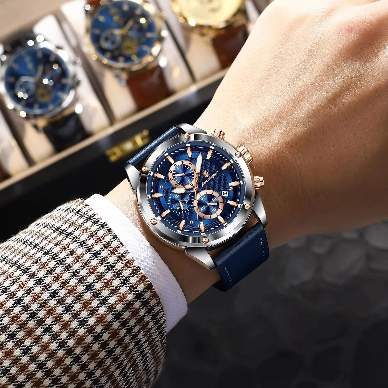 POEDAGAR Luxury Sports Men's Chronograph Watch
