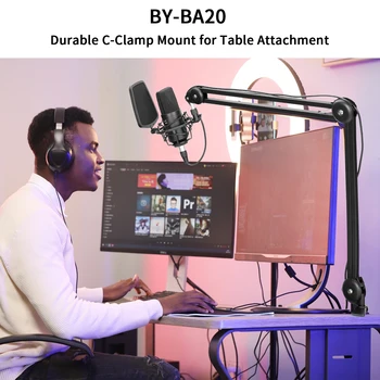 BOYA Microphone Arm Stand Aluminum Alloy BY-BA20 Desktop Microphones for Camera Podcasts Streaming product image