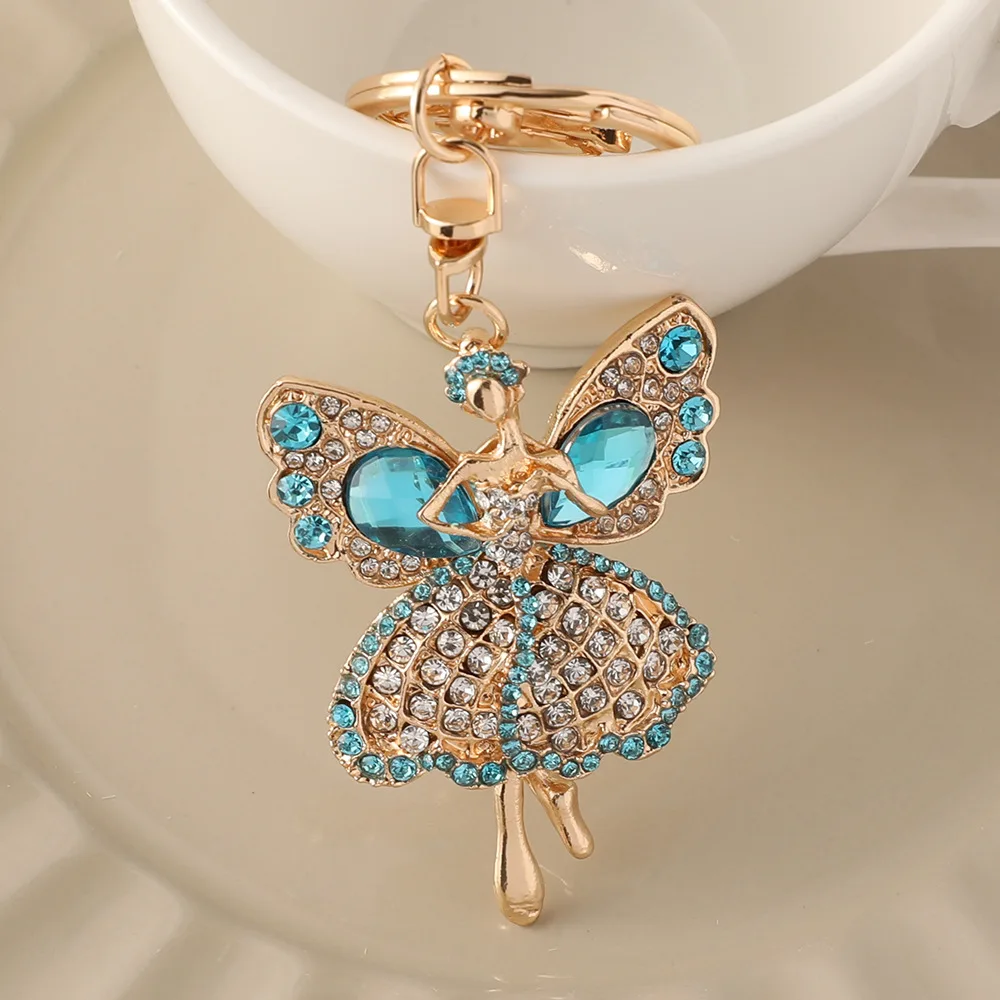 Creative Angel Diamond Encrusted Luxury Keychain Dancing Girl