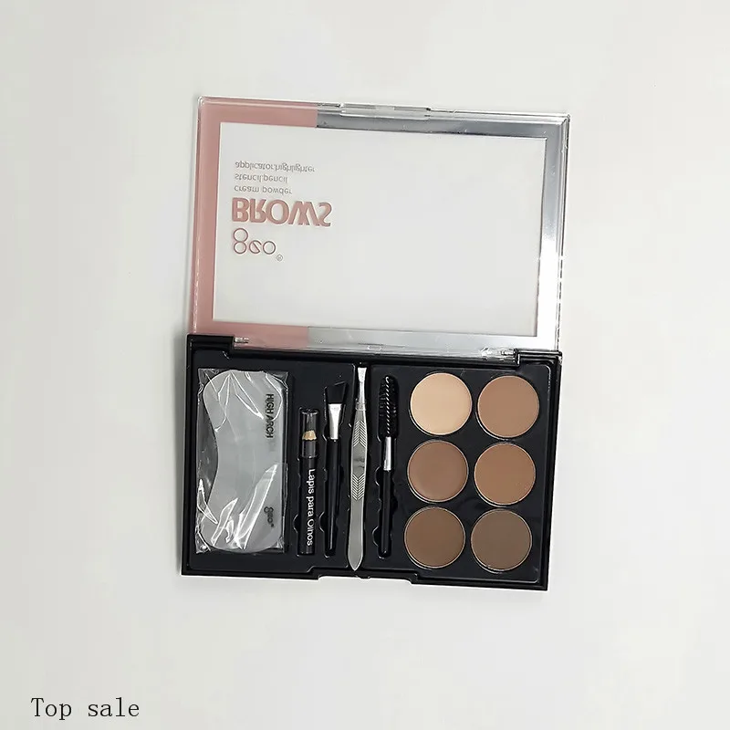Professional 6 Color Eyebrow Powder Make up Palette Brow Pencil Makeup Kits