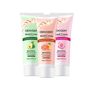 Private Label OEM Vegan 80g Organic Avocado Orange Rose Hand Cream Gentle Soothing Moisturizing Anti-Wrinkle Whitening
