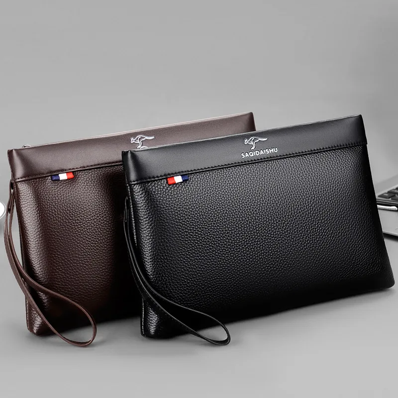 Saqidaishu Men Clutch Bag Large Capacity Men Handbag For Phone Genuine  Leather Luxury Famous Brand Pouch For Man Wallets Bag - Buy Clutch Bag