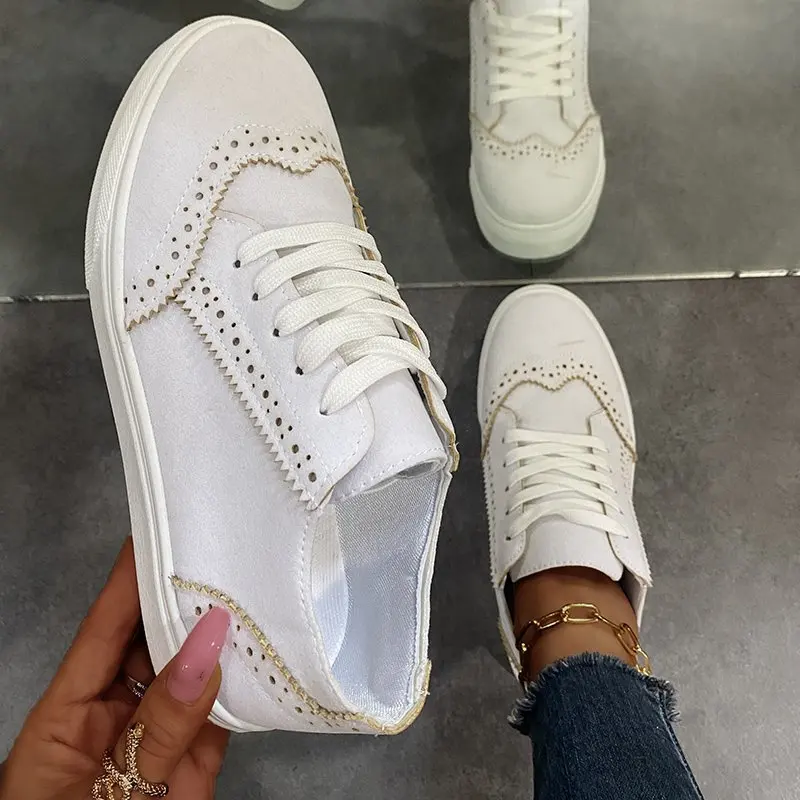 2022 new women's shoes platform casual single shoes lace-up fashion