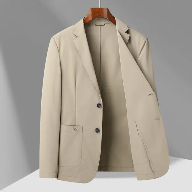 Men's Casual Business Single Breasted Suit 2025 Spring Autumn Luxury Light Pure Color Trendy Thin Jacket for Youth