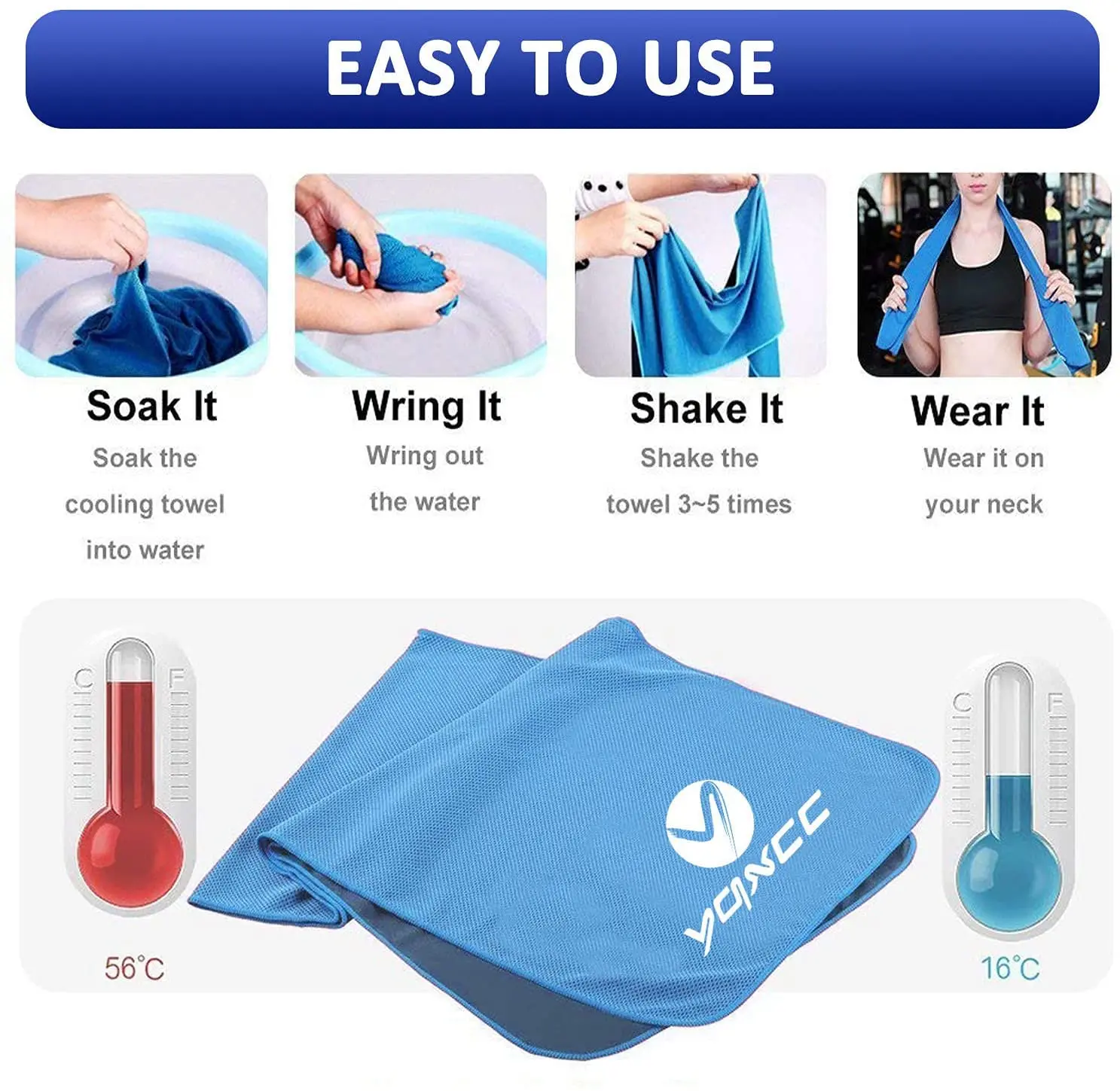 Hot Quick Dry Fitness Yoga Towels Ice Cooling Microfiber Sports Gym Towel With Custom Logo manufacture