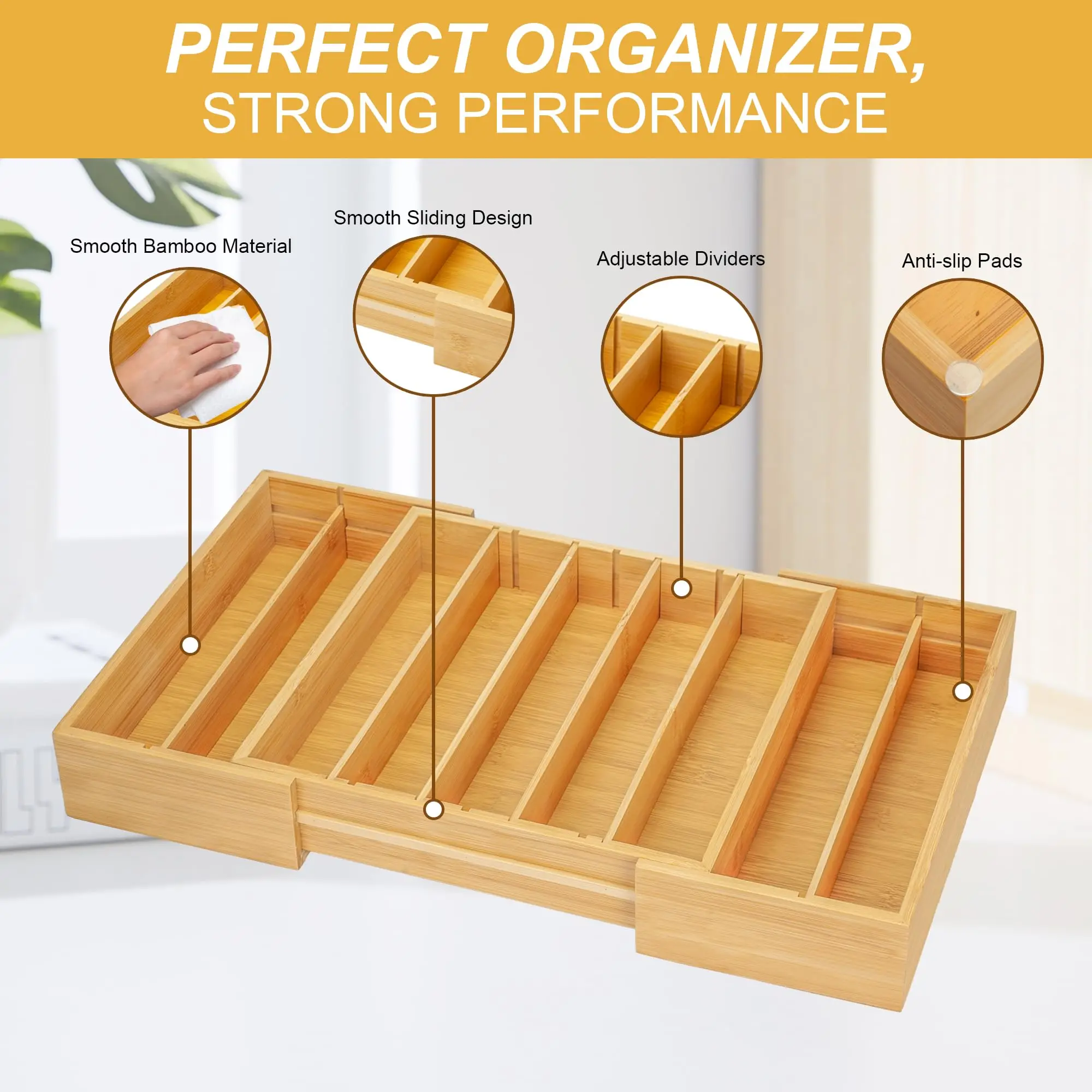 product modern bamboo k cup holder drawer organizer expandable countertop coffee bag storage stand for office or kitchen use-12