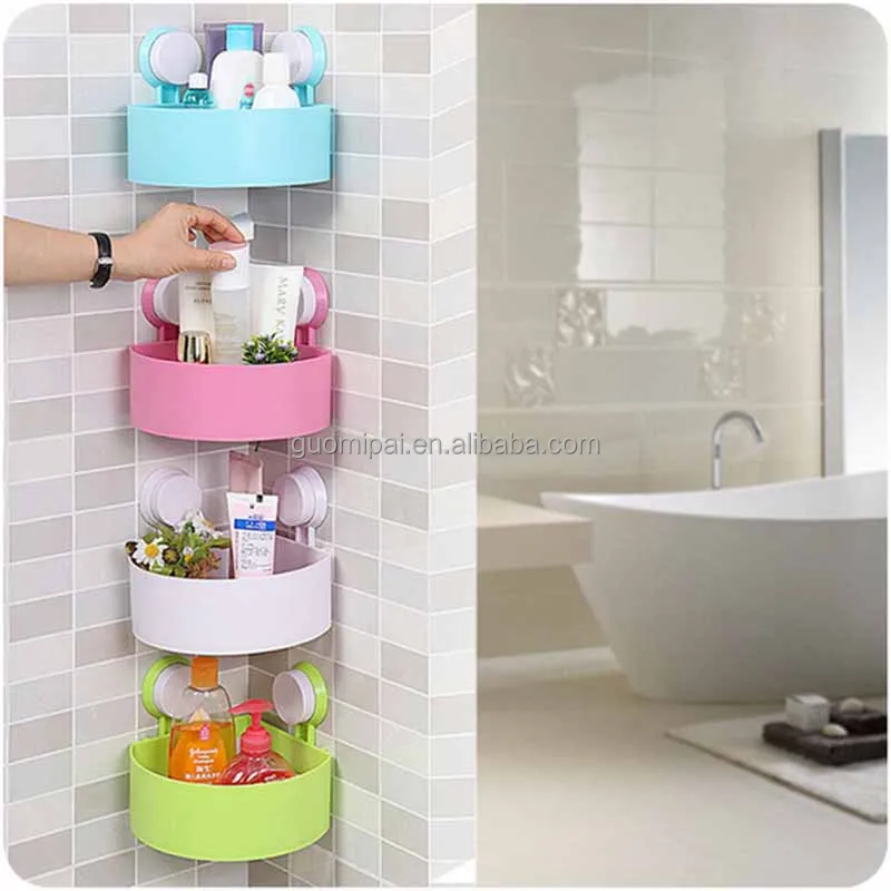 Bathroom Suction Cup Storage Rack Wall Mounted Non Perforated Drainage  Corner Triangle Rectangular Toilet Storage Rack Shelves - AliExpress